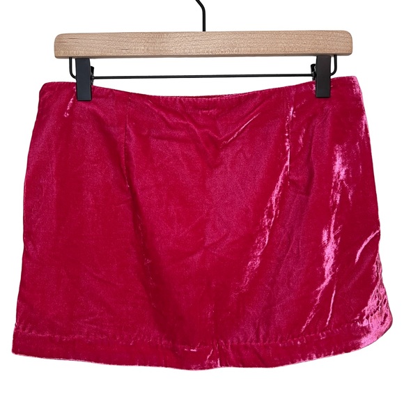 HP 🎉 NWT Free People Annalise Velvet Skirt in Pink Phenom - Picture 6 of 10